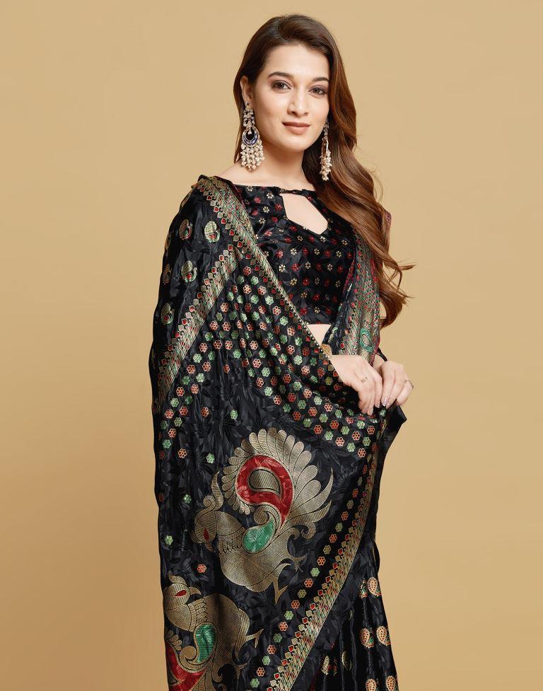 Black Silk Saree | Leemboodi