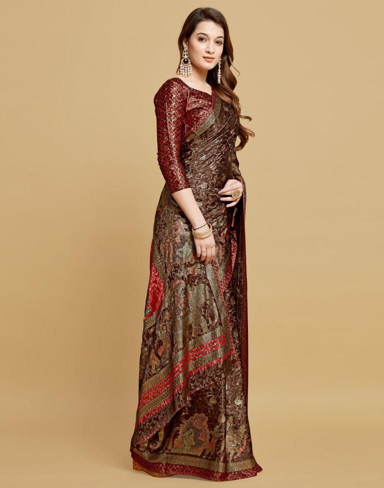 Brown Silk Saree | Leemboodi