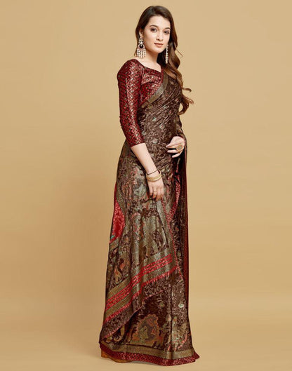 Brown Silk Saree | Leemboodi