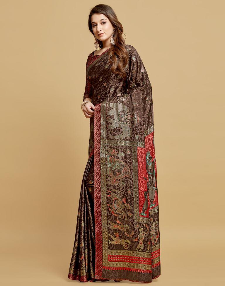 Brown Silk Saree | Leemboodi