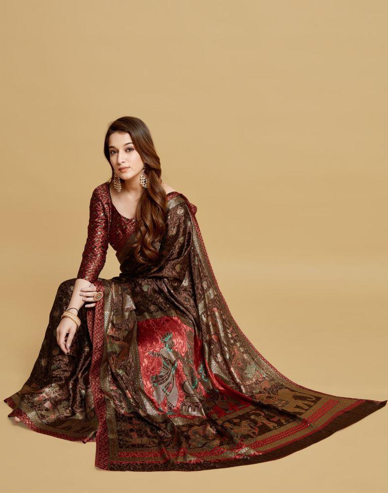 Brown Silk Saree | Leemboodi