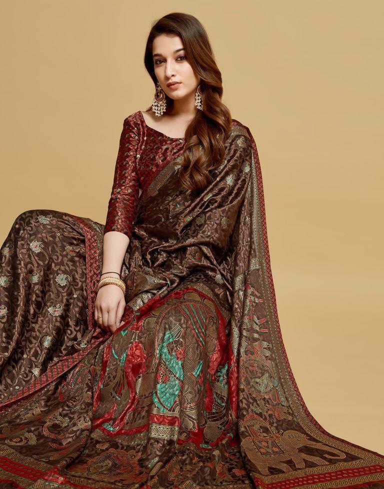 Brown Silk Saree | Leemboodi