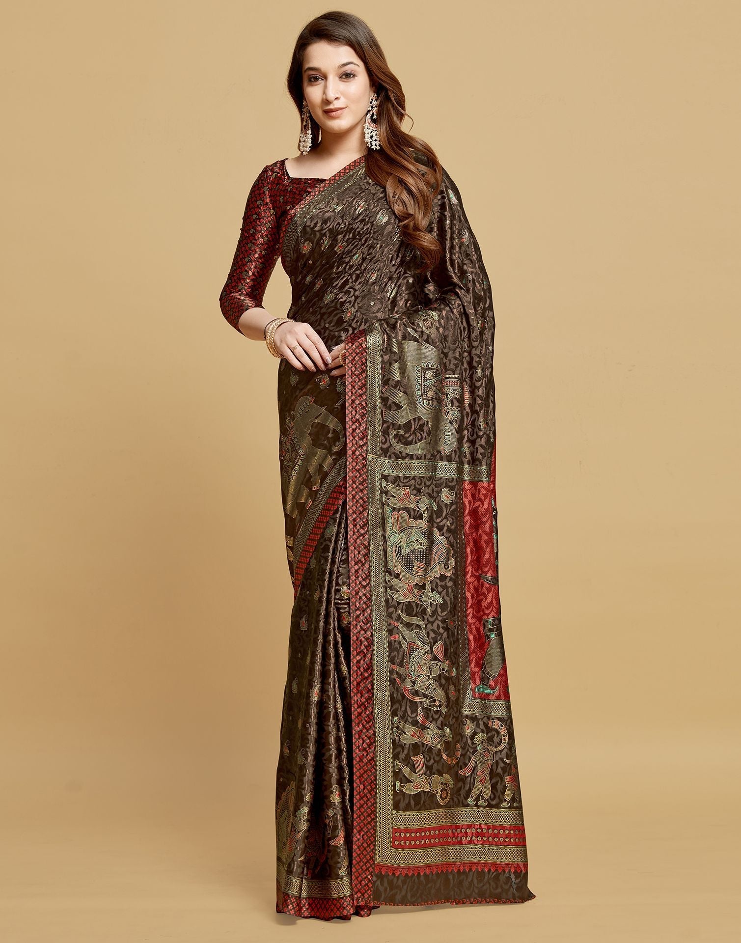 Brown Silk Saree | Leemboodi