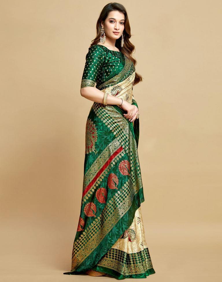 Cream Silk Saree | Leemboodi