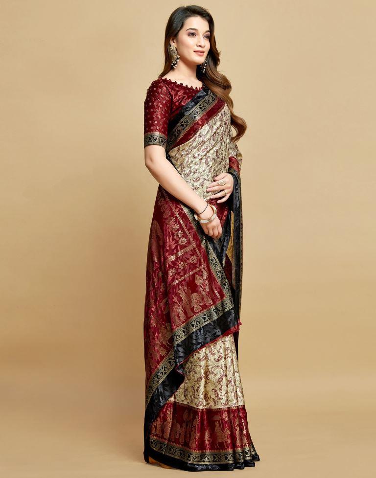 Cream Silk Saree | Leemboodi