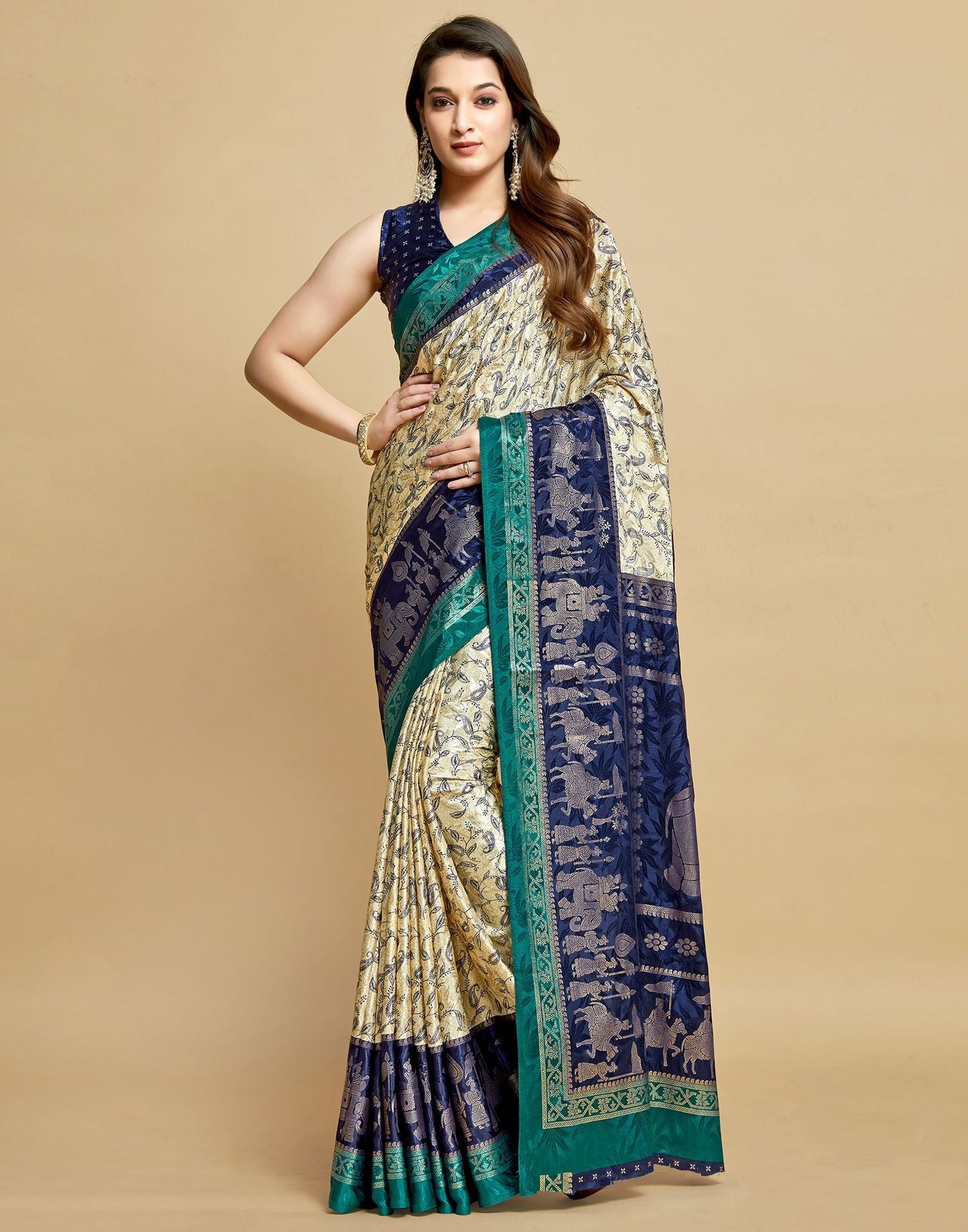 Cream Silk Saree | Leemboodi