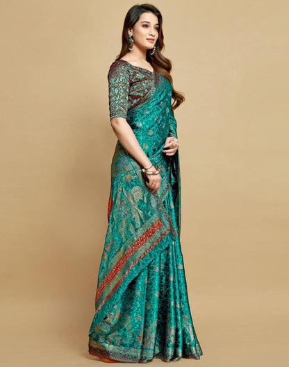 Rama Green Silk Saree | Leemboodi