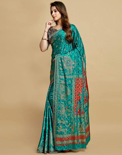 Rama Green Silk Saree | Leemboodi