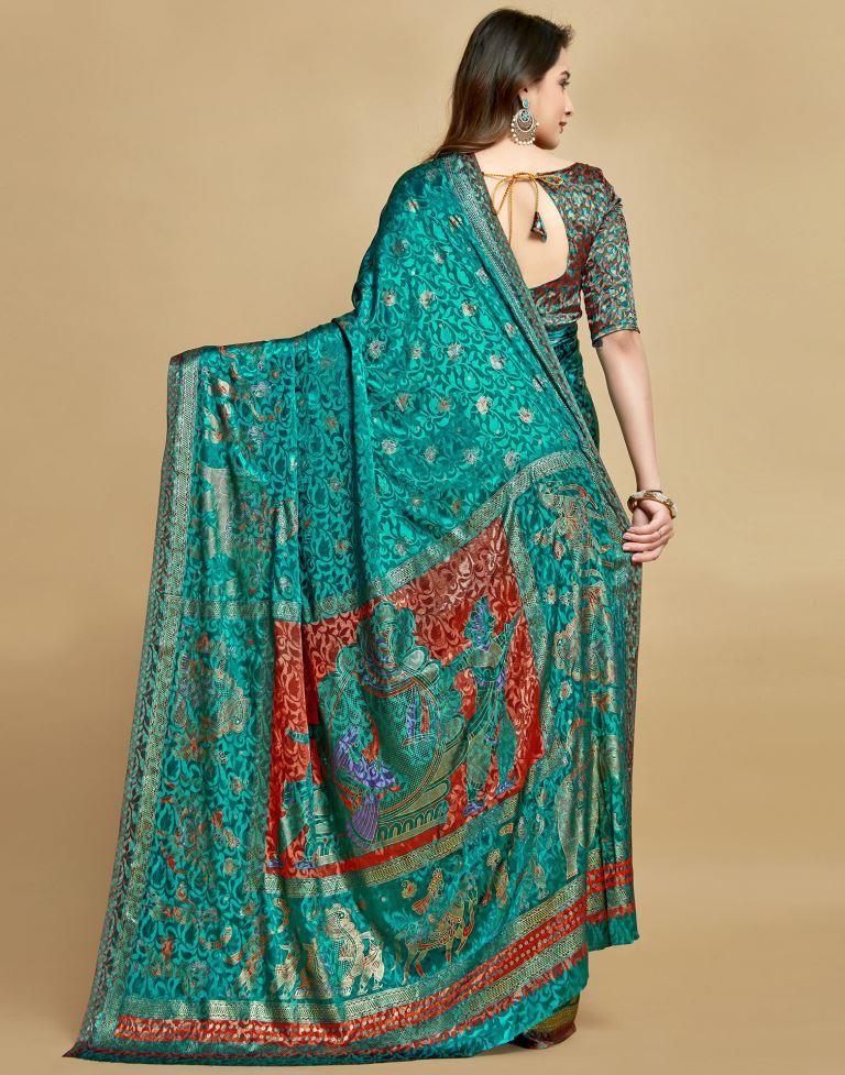 Rama Green Silk Saree | Leemboodi