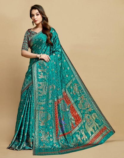 Rama Green Silk Saree | Leemboodi