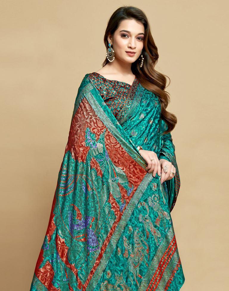 Rama Green Silk Saree | Leemboodi