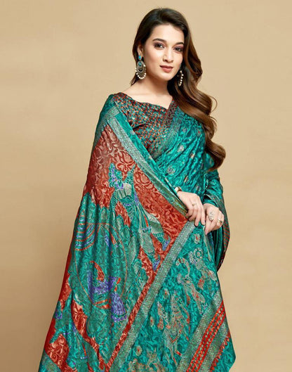 Rama Green Silk Saree | Leemboodi