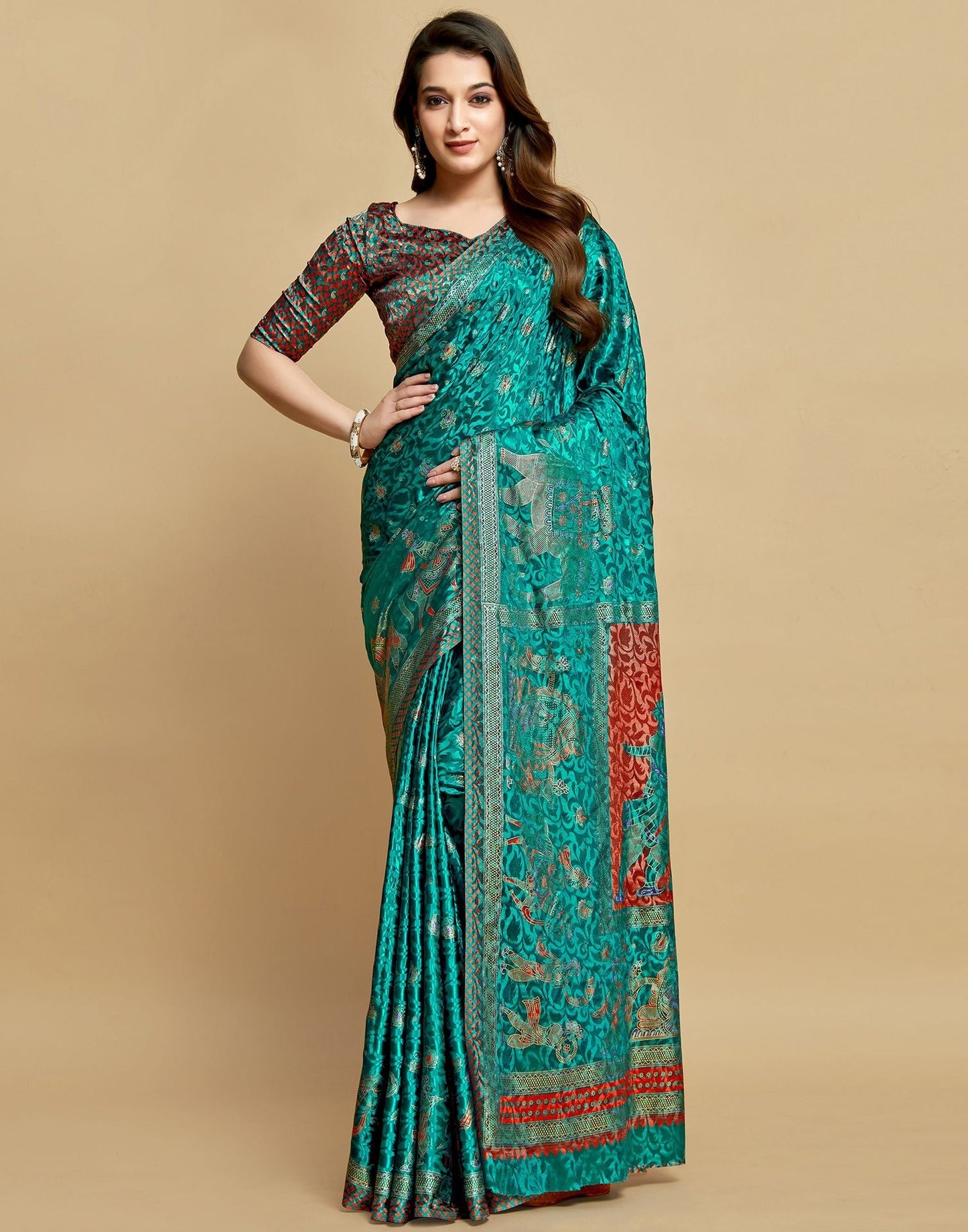 Rama Green Silk Saree | Leemboodi