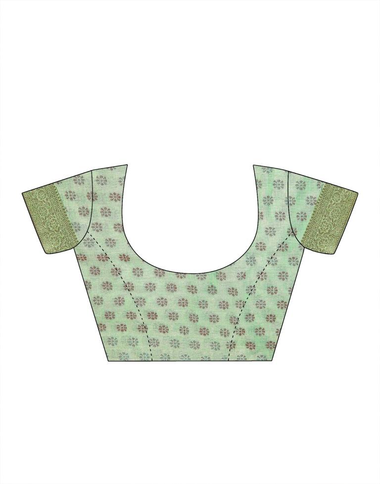 Light Green Linen Saree | Leemboodi