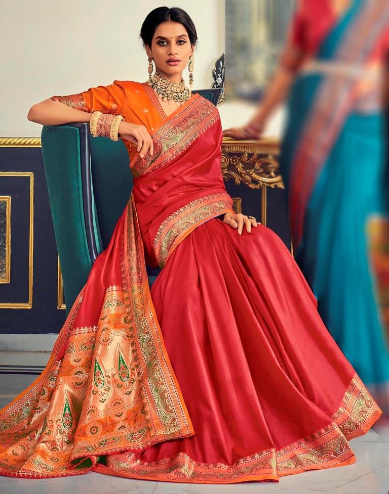 Red Silk Saree | Leemboodi