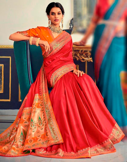 Red Silk Saree | Leemboodi