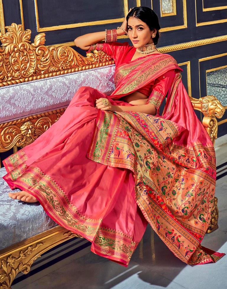 Pink Silk Saree | Leemboodi