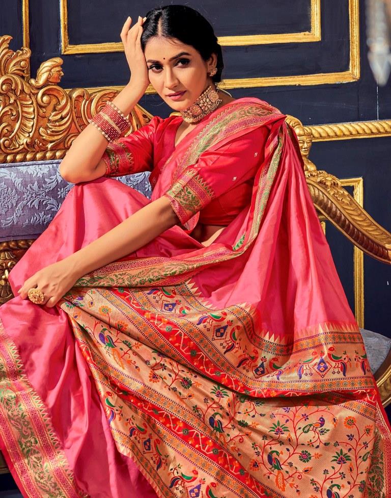 Pink Silk Saree | Leemboodi