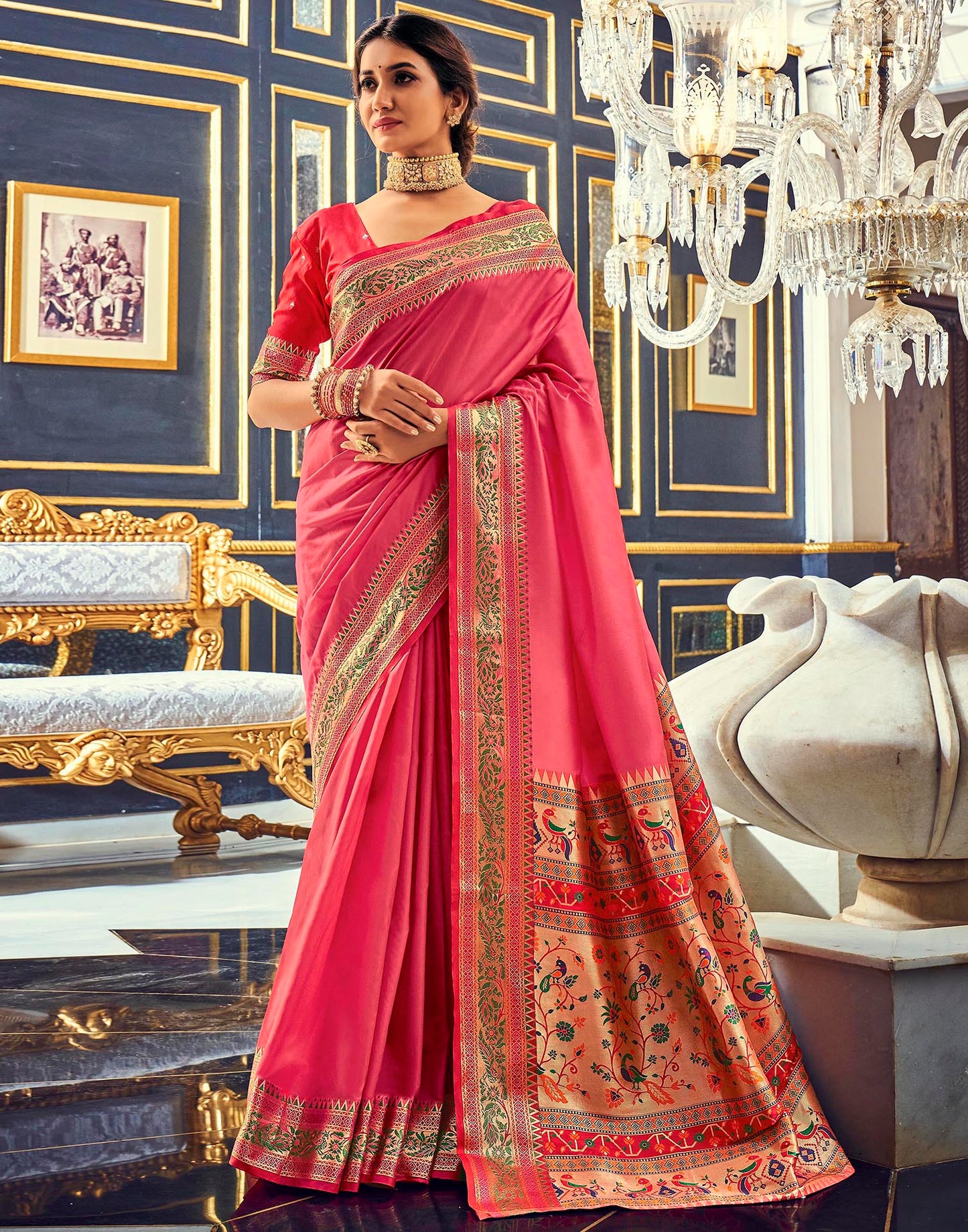 Pink Silk Saree | Leemboodi