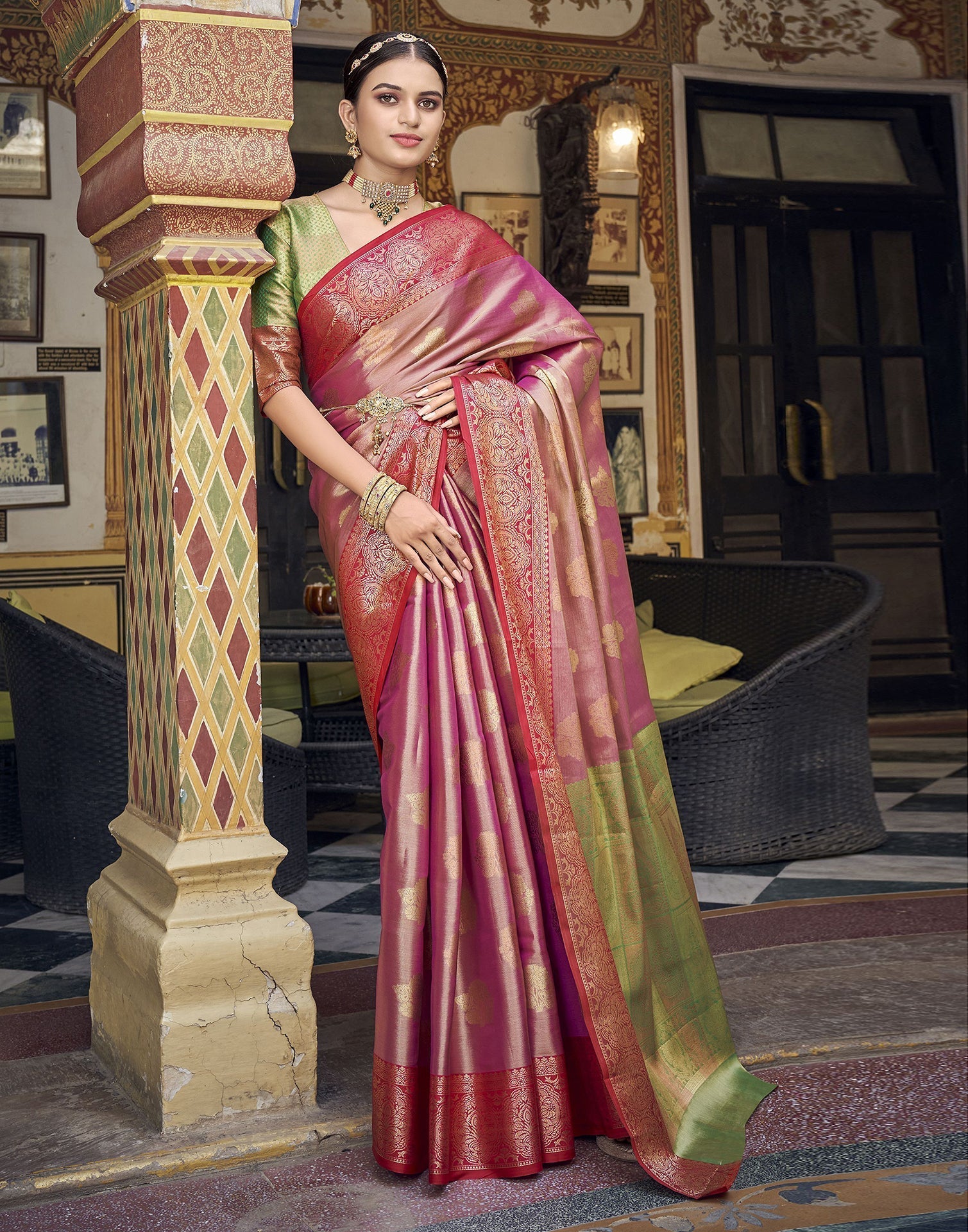 Pink Silk Saree | Leemboodi