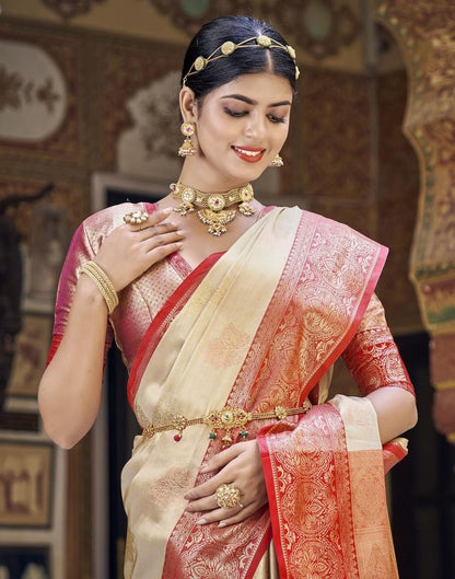 Beige Silk Saree | Leemboodi