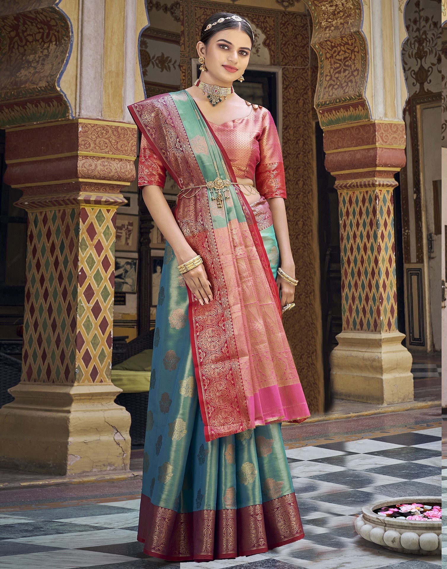 Rama Green Silk Saree | Leemboodi