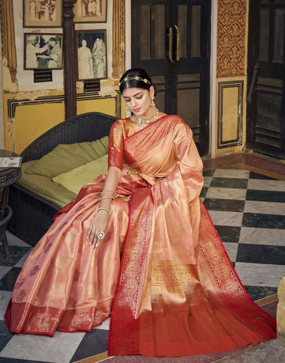 Peach Silk Saree | Leemboodi