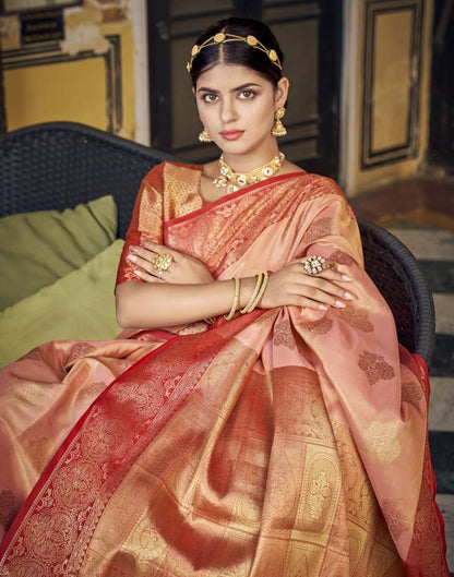 Peach Silk Saree | Leemboodi