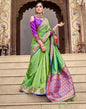 Parrot Green Silk Saree | Leemboodi