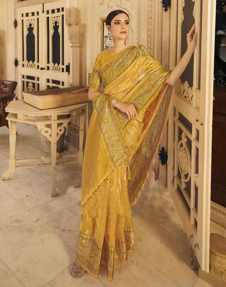 Yellow Silk Saree | Leemboodi