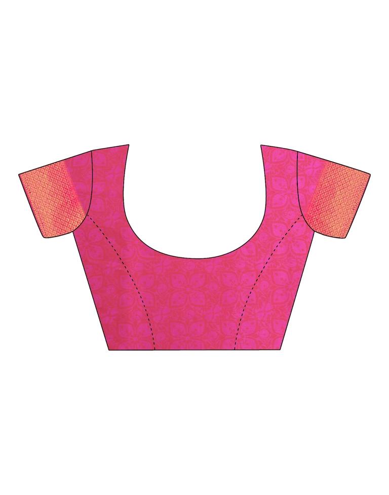 Hot Pink Kanjivaram Handloom Weaving Silk Saree | Leemboodi