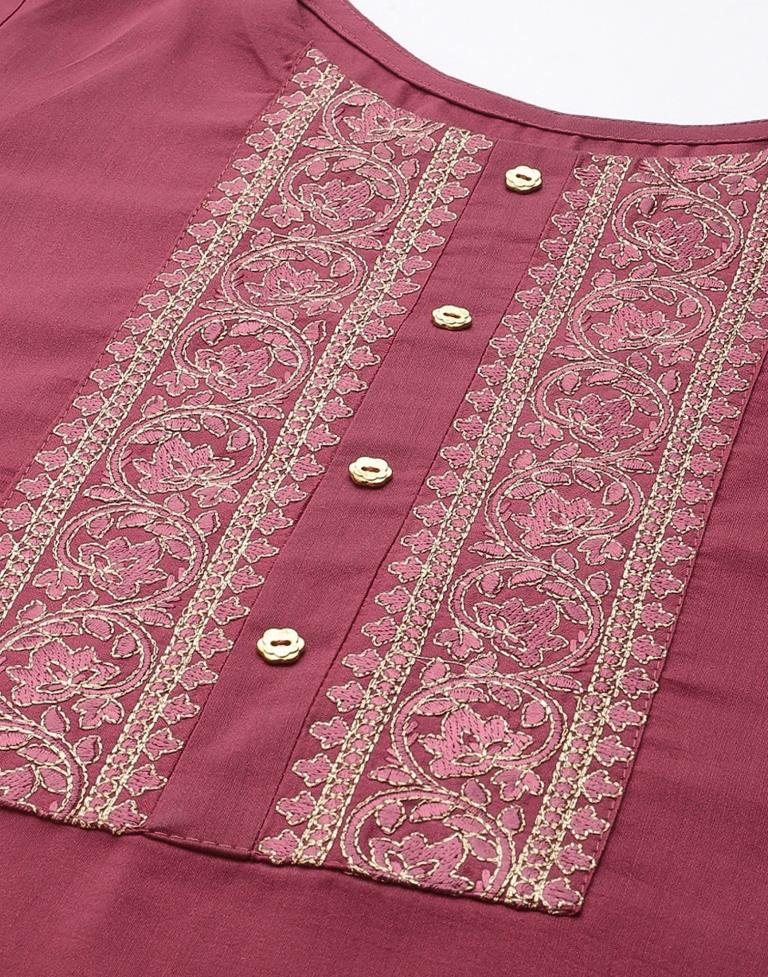 Dark Pink Kurti With Pant And Dupatta | Leemboodi