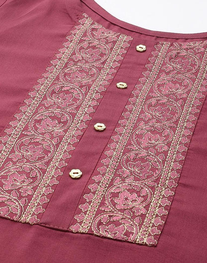 Dark Pink Kurti With Pant And Dupatta | Leemboodi