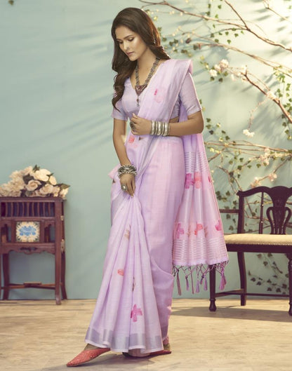 Light Purple Printed Saree | Leemboodi