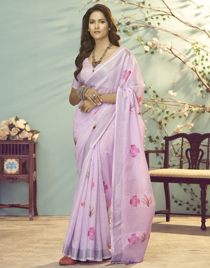 Light Purple Printed Saree | Leemboodi