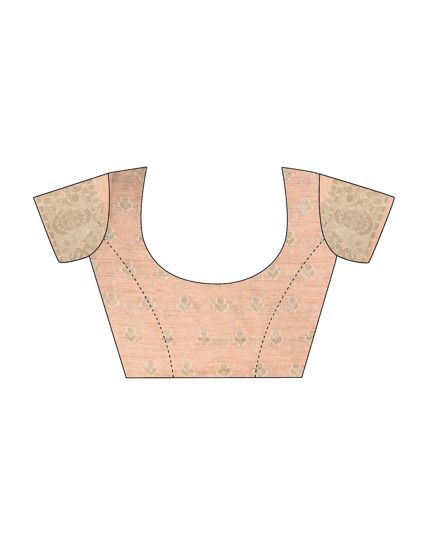 Light Peach Organza Silk Jacquard Saree | Leemboodi