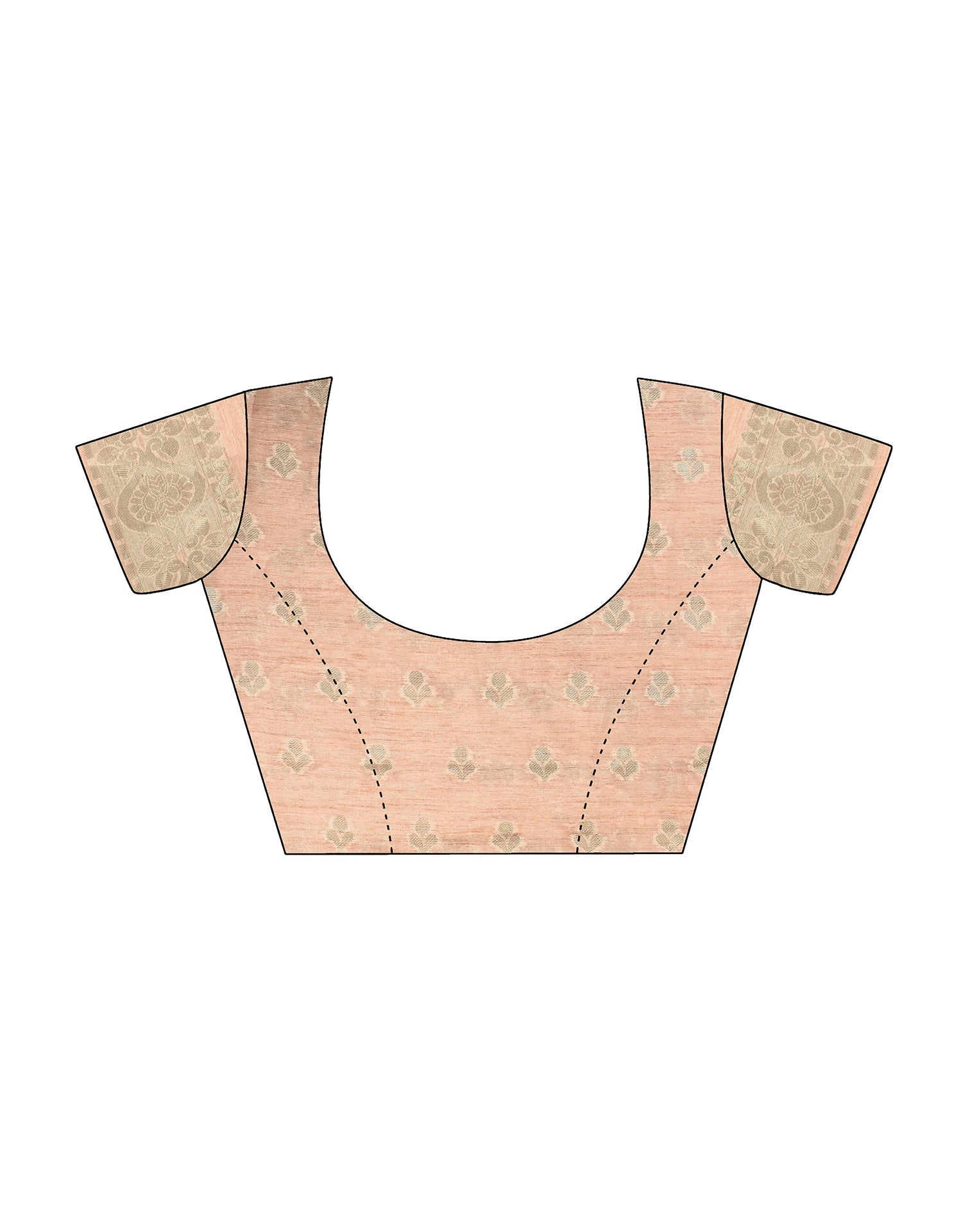 Light Peach Organza Silk Jacquard Saree | Leemboodi