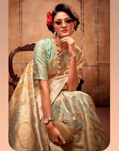 Light Yellow Silk Saree | Leemboodi