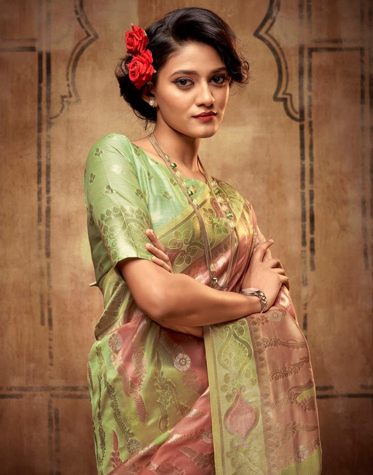 Light Pink Silk Saree | Leemboodi