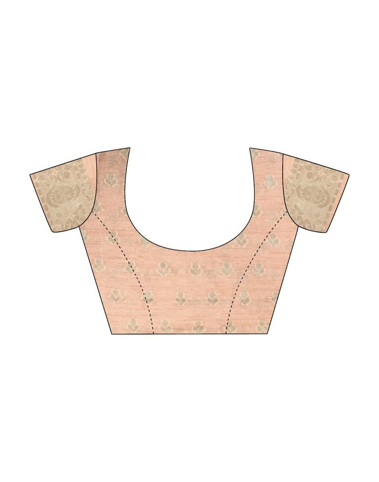 Coral Pink Silk Saree | Leemboodi