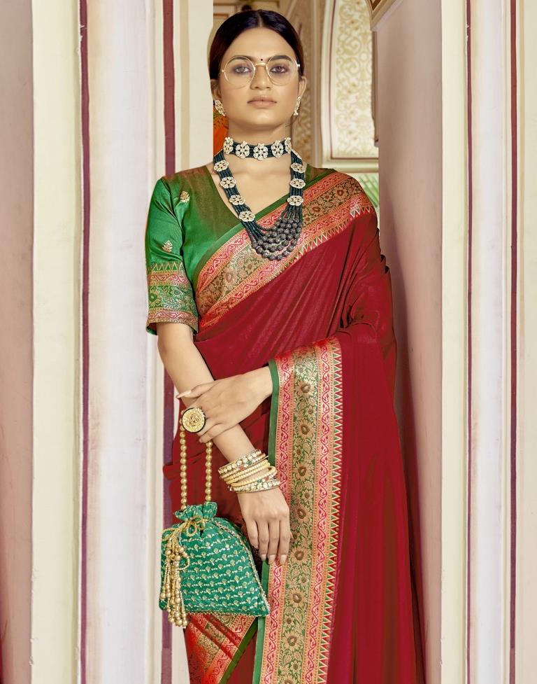 Red Silk Paithani Saree | Leemboodi