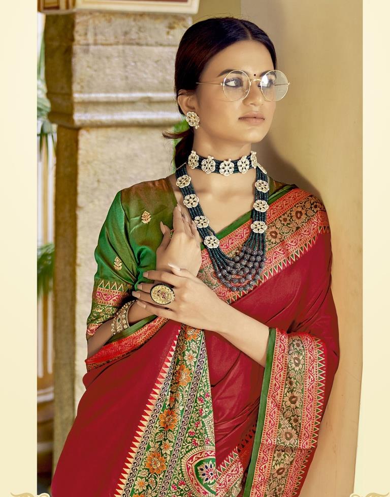 Red Silk Paithani Saree | Leemboodi