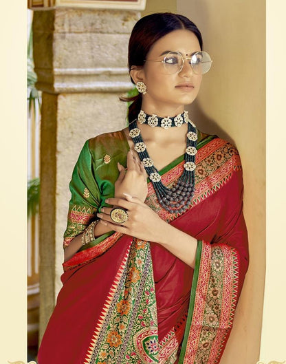 Red Silk Paithani Saree | Leemboodi