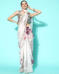 Light Pink Organza Floral Printed Saree
