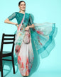 Multicoloured Organza Floral Printed Saree | Leemboodi