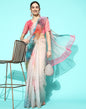 Multicoloured Organza Printed Saree | Leemboodi