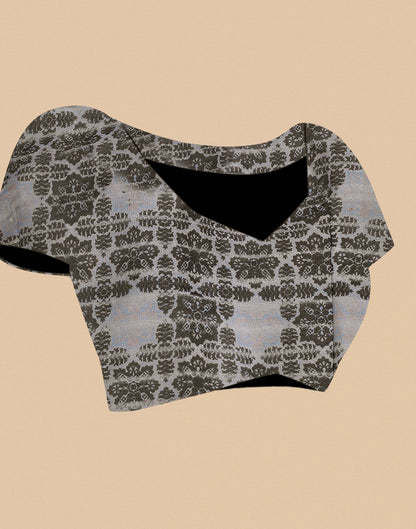 Grey Organza Printed Saree | Leemboodi