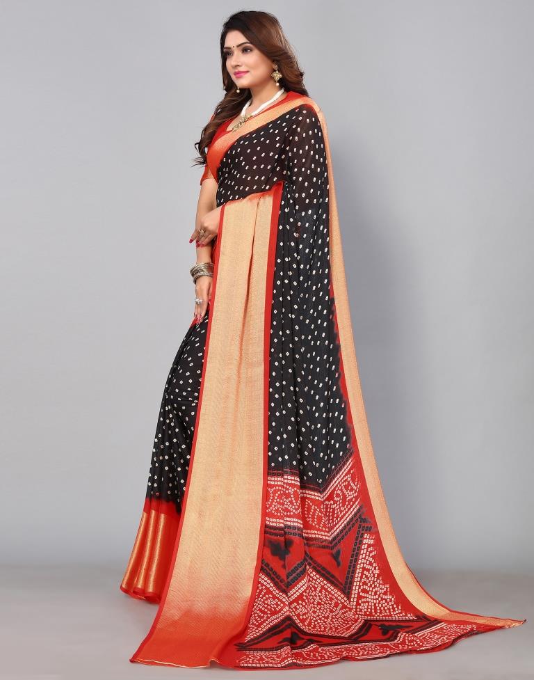 Black Chiffon Saree | Leemboodi