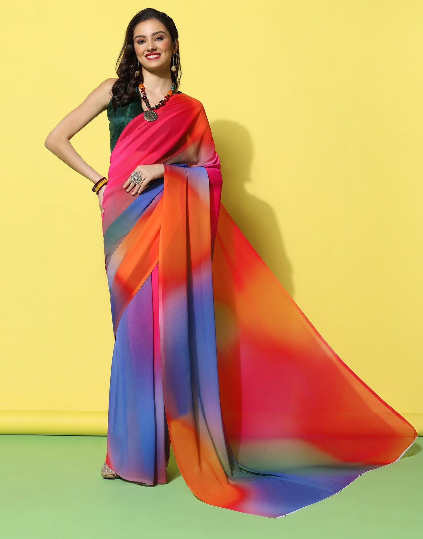 Multicoloured Georgette Saree | Sudathi