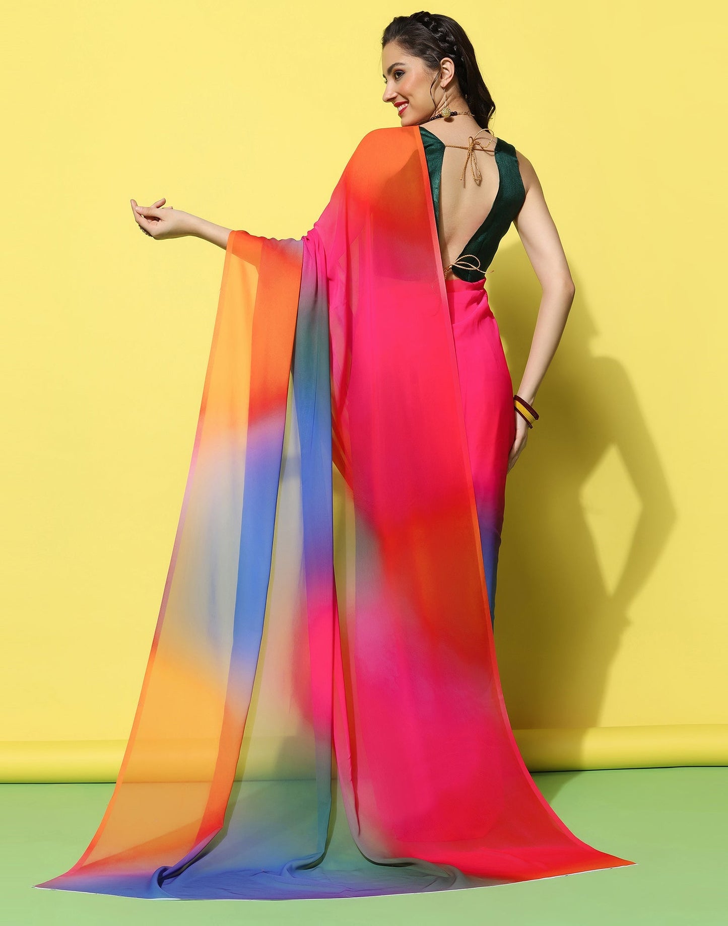 Multicoloured Georgette Saree | Sudathi